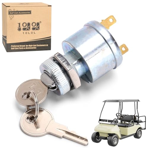 10L0L Golf Cart Starter Ignition Key Switch for EZGO Electric Golf Cart 17421G1 2 Terminal Prongs