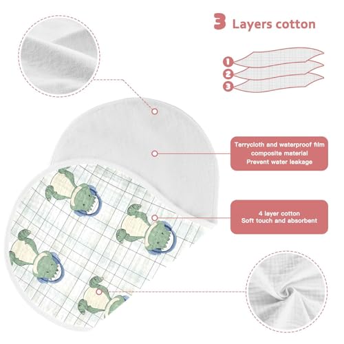 vvfelixl Cute Crocodile with Earphone Burp Cloths for Baby Boy Girls Baby Washcloths Burp Rags 1 Pack3