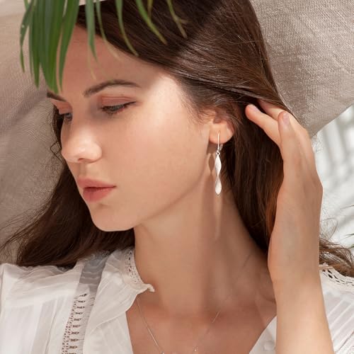 925 Sterling Silver Twisted Dangle Earrings for Women Hypoallergenic Handmade Earrings Spiral Leverback Drop Dangle Earrings Trendy for Women Jewelry Gifts Silver/14k Gold Plated2