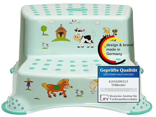 ✅ Design Funny Farm in colore acqua, decorazione non graffiabile, facile da pulire, dimensioni (L x P x A): 40 x 37 x 21 cm, primo livello: 31 x 18 x 10,5 cm, secondo livello: 29 x 15 x 21 cm, peso: 782 g