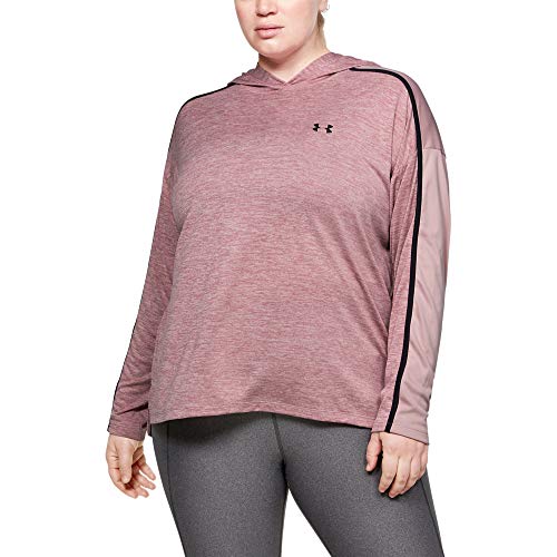 Under Armour Women's Tech Twist Graphic Hoodie, Hushed Pink (662)/White, X-Large