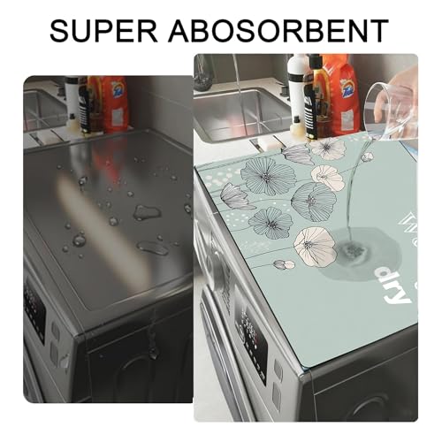 Image of Washer and Dryer Covers for the Top, Non-slip Dryer Top Protector Mat, Dust-proof Washing Machine Cover, 23.6 inch x 19.7 inch (blue, 23.6 inch x 19.7 inch)