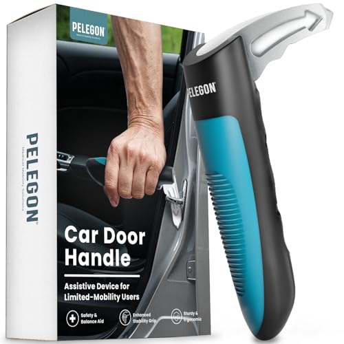 Image of PELEGON Car Door Handle for Elderly (1 Pack) Car Cane Assist Handle with Anti-Slip Grip, Steel Hook for Secure Latch Fit, Supports Up to 300 lbs, Easy Tool-Free Use