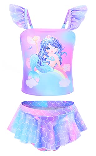 Image of Akokvlar Two Pieces Swimsuit Mermaid Bikinis Tankini Bathing Suit for Little Girls