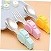 Abaodam 2pcs Boys and Girls Stainless Steel Silicone Fork Spoon Set Toddler Learning Utensils Dinnerware for Toddlers and Infants and