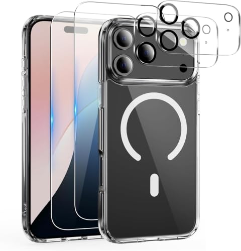Coque MagSafe iPhone transparente avec protection écran verre trempé et film caméra