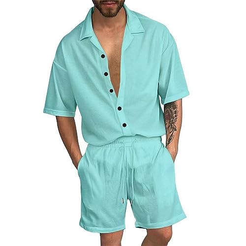 Shirt Homme Couleur Unie E-Blue M Coupe Regular Fit en Coton Léger