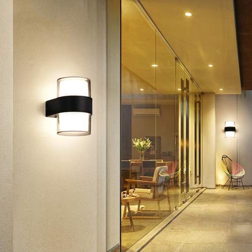 Applique murale LED extérieur double source éclairage mural jardin terrasse villa