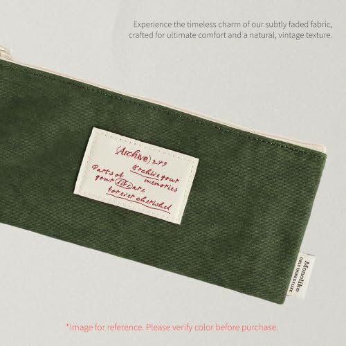 Image of Monolike Archive247 Faded Pencil Case, Brown - Classic Muted Tone Desk Organizer, Vintage Minimalist Writing Instrument Pouch