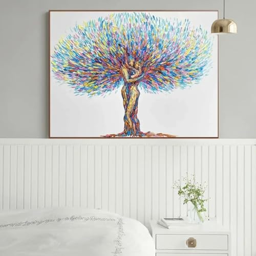 Art mural abstrait couple embrasser arbre affiche salon chambre 60x80
