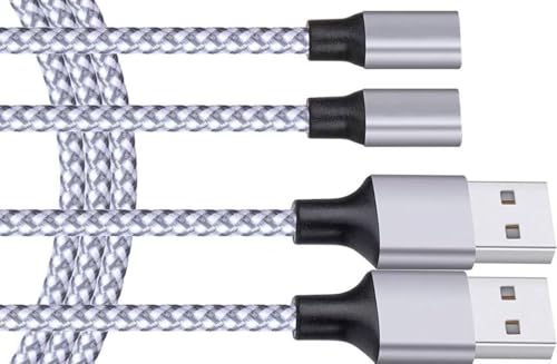 Braided USB Charging Cable, Nylon Braided Design,Gray image 2
