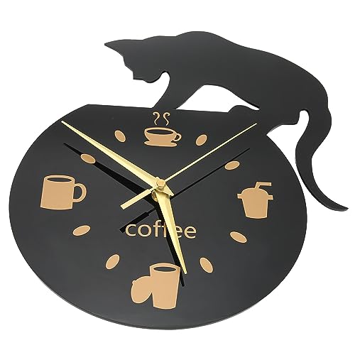 Horloge murale de cuisine au design chat 3D pour décorer votre coin café
