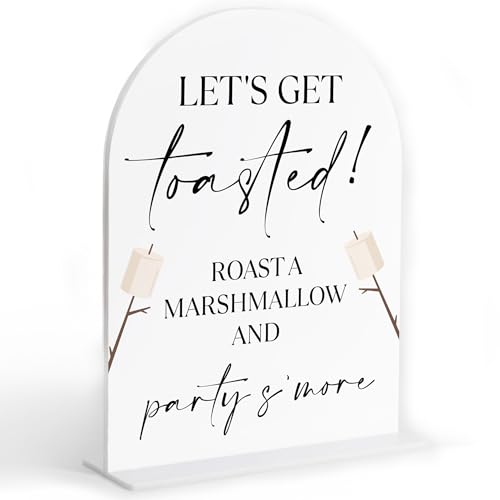 Smores Bar Sign, White Arch Acrylic Wedding Sign...