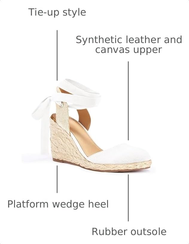 Image of Juliet Holy Womens Lace up Espadrilles Closed Toe Wedges Sandals Strappy Slingback Platform Heels