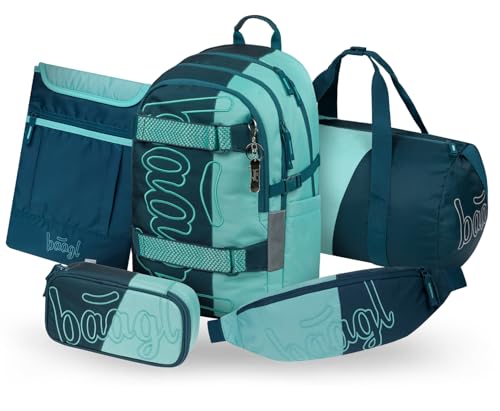 Cartable primaire 25L pétrole avec sangle de poitrine | Baagl