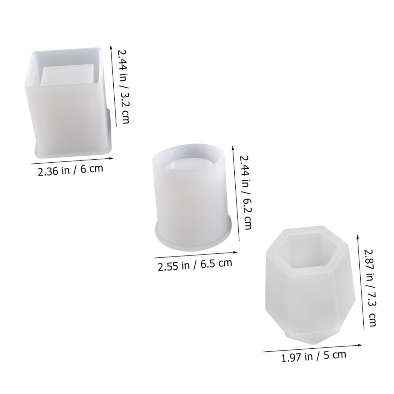 DOITOOL 2 Series Molde De Silicona Para Soporte De Lápices Estilo Taza Moldes Para Manualidades Diy Para Almacenamiento Y Creatividad 3 Piezas*2