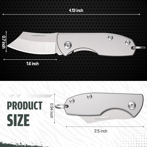 Image of Lothee 3 Pcs EDC Folding Knives - Stainless Steel, 2.48 inch Folded Size, Sharp Portable Tool Knife for Camping Hiking Survival, Practical Gear for Men Women (Silver)