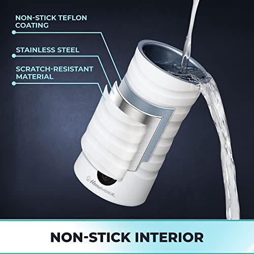 Home Venue Milk Frother, 4-In-1 Electric Milk Steamer And Warmer, Hot & Cold Foam Maker For Latte, Cappuccino, Macchiato, Non-Slip Design With Auto Shut-Off, Silence, Two Whisks, Spatula #TOP3