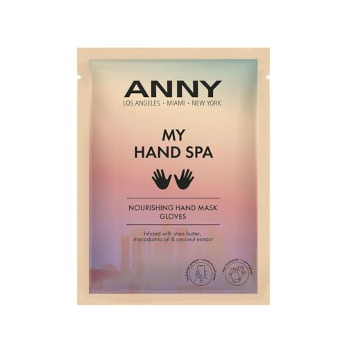 ANNY Nourishing Hand Mask Gloves - Nährende Pflegehandschuhe mit Shea Butter, Macadamianussöl & Kokoswasser, schnelle Handmaske für trockene & rissige Hände, Touchscreen-fähig