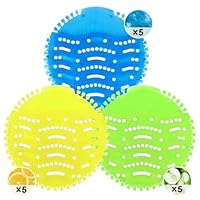 CUEMOON 15 Stück Urinalsieb Mit Duft, 3D Wellen Anti Spritz Geruchsschutz für Toiletten, Badezimmer, Bürohotels