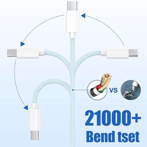 Image of iPhone 17 16 15 Charger Fast Charging 40W,[Apple MFi Certified] 1Pack USBC Wall Charger Block with 6FT USB to USB C Cable USB-C Fast Charger for iPhone 17 (CBlue)