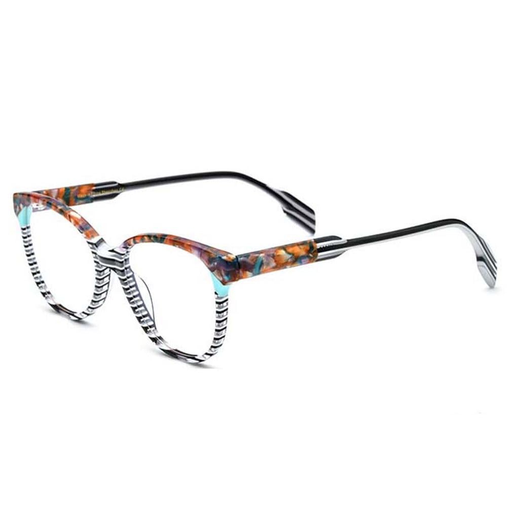 Occhiali con montatura per occhiali retrò Cat Eye in acetato verde