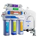 Max Water 12-Stage Premium 50 GPD RODI (Reverse Osmosis Deionization) System with UV, pH Alkaline, Multi-Mineral Infrared – Dual Outlet Under-Sink Water Filter for Drinking & Aquarium System