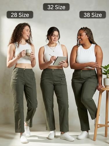 Image of GRECIILOOKS Cargo Pants For Woman | Trousers For Womans |High Waist Cotton Trouser for Women - Flared Parachute Pants with Side Pockets |Womens Cargo Pant | Elegant for College & Events (Available in Plus Size)