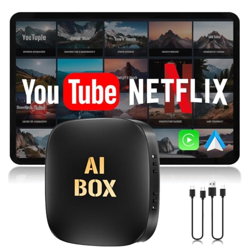 Adaptador inalámbrico CarPlay, actualización 2025 con tarjeta Netflix/YouTube/TF Plug & Play Dongle | Adaptador inalámbrico para iPhone y Android Auto | Compatible con CarPlay para automóviles |