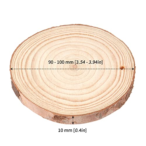 MANCHAP 30 PCS 9-10cm Drilled Hole Craft Wood Log Slices - Image 2