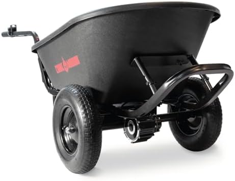 Chore Warrior Electric Powered Wheelbarrow 350 LBS Capacity and 6 Cu FT Poly Tray 8 Hour Battery Life