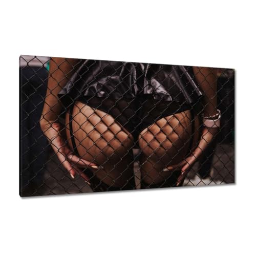 Peinture imprimée fesses féminines derrière le filet toile déco murale 120x70cm H7338M
