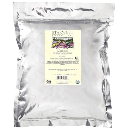 Starwest Botanicals Organic Peppermint Leaf, Cut & Sifted, 1 lb (453.6 g) image 5