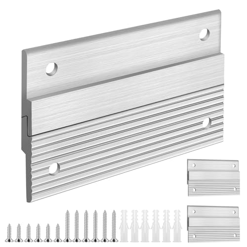 Image of EEEKit 3 Pairs French Cleat Picture Hangers, 4 Inch Aluminum Z Bar Mounting Kit, Interlocking Z Clips Wall Brackets for Hanging Mirrors, Artwork, Panels, Frames, Shelves with Screws and Level Tool