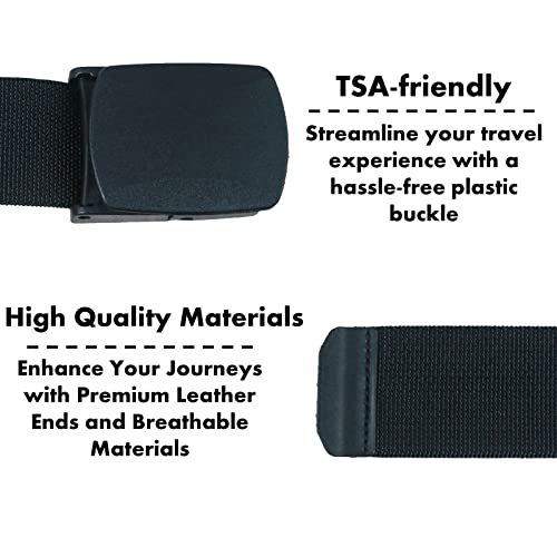 Elastic Stretch Belt, Adjustable Durable No Metal Tactical Hiking Belt with Plastic Buckle3
