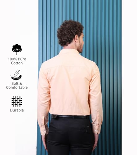 Image of CONTRARY Men's Pure Cotton Solid Stylish Casual & Formal Wear Shirt | Stylish Regular Fit Full Sleeve Comfortable Office Party Trendy Shirt - Multi Color