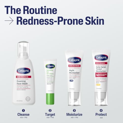 Image of CETAPHIL Redness Relieving Daily Facial Moisturizer SPF 40, 1.7 fl oz, Broad spectrum Sunscreen, Neutral Tint, For Redness-Prone Skin