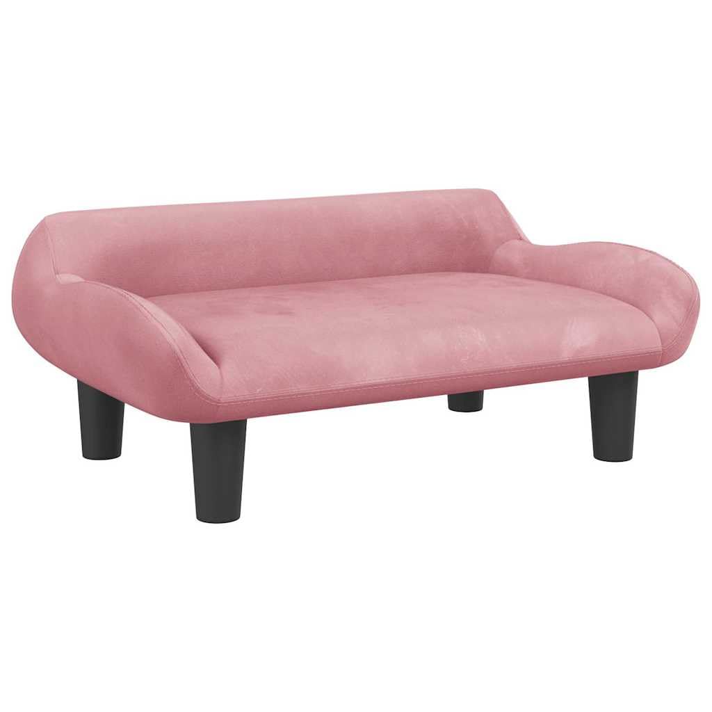 Cama para perros, rosa, 70x40x24 cm, terciopelo