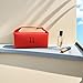 Sluxa Fashion Makeup Bag for Women, Orange Red Canvas Make up Travel Bag,Luxury Cosmetic Bag Organizer for Women(Full updated)