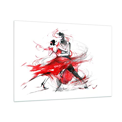 Moderne Impression sur Verre 100x70cm Image Tableau en Verre Decoration Murale Danse action activité adulte Grand Tableaux Decoratifs Muraux Chambre Horizontal Deco Cadre Salon Art GAA100x70-3052