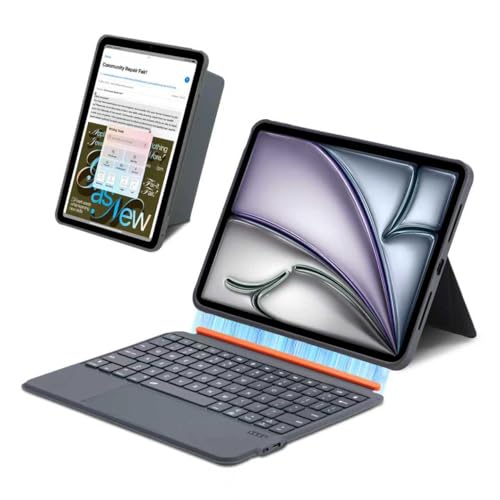 Tastaturhülle für iPad Pro 12 9 (3. 4. 5. 6. Gen.) und iPad Air 13 (M4/M3/M2 2026/2025/2024) Magnetisch abnehmbares Keyboard Folio mit Trackpad Beleuchtung & Standfuß Deutsches QWERTZ-Layout