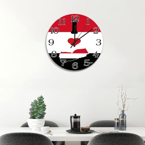 Horloge murale drapeau du Yémen, cadeau idéal pour ami étranger - 4