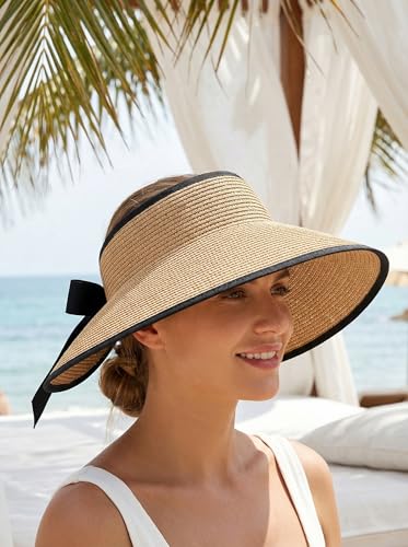 Sombrero visera para mujer con ala ancha y protección UV miniatura 4