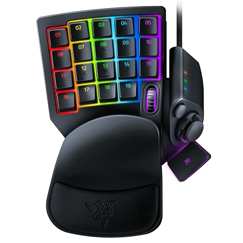 Razer Tartarus Pro – Teclado de Interruptor Óptico Analógico (Actuación Ajustable, 32 Teclas Programables, 8 Perfiles de Alternancia Rápida, Rapid Trigger) Negro