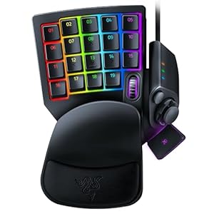 Razer Tartarus Pro – Teclado de Interruptor Óptico Analógico (Actuación Ajustable, 32 Teclas Programables, 8 Perfiles de Alternancia Rápida, Rapid Trigger) Negro