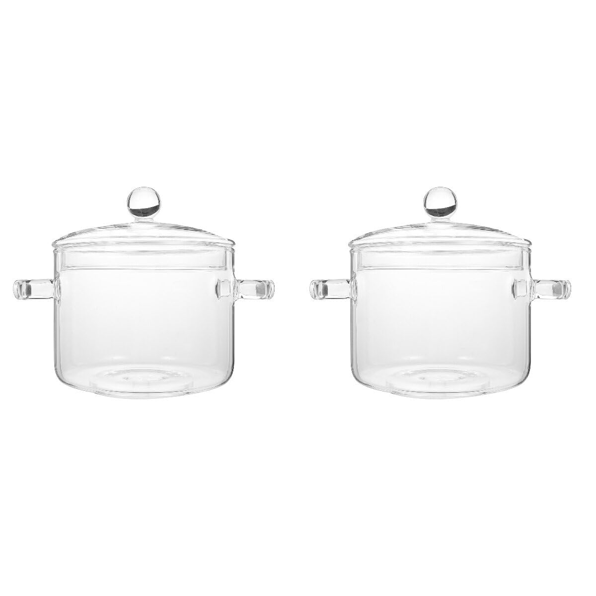 Yardwe Clear Glass Cookware 2 Set Glass Casserole With Covered Glass Bowls Bakeware Oven Dish for Kitchen