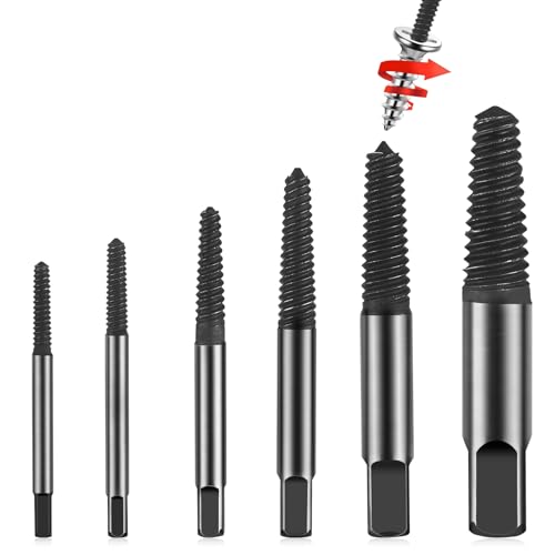 Damaged Screw Extractor Set Diyife Professional 6-Piece Premium Carbon Steel Easy Out Kit | Quickly Remove Rounded Stripped Screws Broken Bolts & Nuts in Seconds for Plumbing & DIY | Storage Case