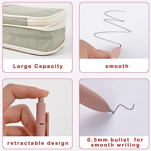 27 Pcs Aesthetic School Supplies Include 12 Pcs Aesthetic Highlighters Bible 1 Ppcs Big Apacity Pen Case Bag 5 Pcs Retractable Quick Dry Gel Ink Pens 9 Pads Clear Sticky Tabs For School Office Home #TOP2