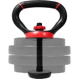 Yes4All Comfortable Grip Adjustable Kettlebell Handle Converter for 1 inch Weight Plates – Red
