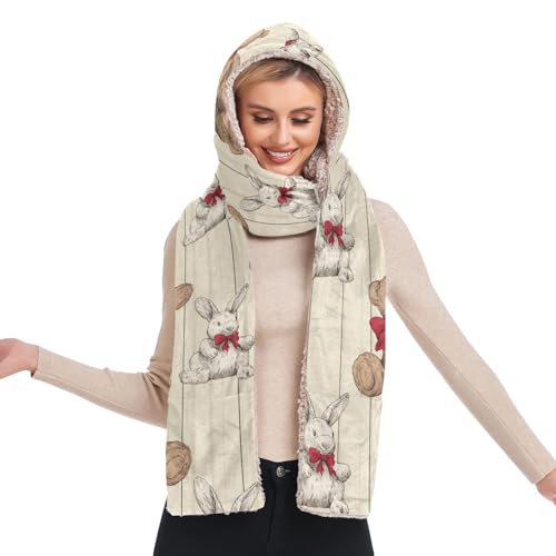 Bonnet d'hiver chaud à capuche femme style lapin marron pour stopper le froid et le vent